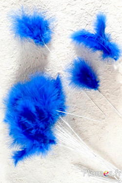 Panicule 3 plumes - hauteur 36 cm - bleu